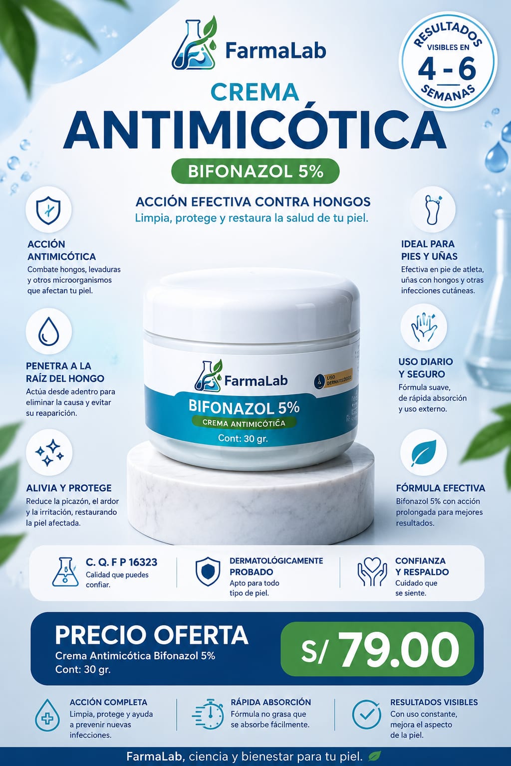 Crema Antimicótica Bifonazol 5% - Acción Efectiva Contra Hongos | FarmaLab