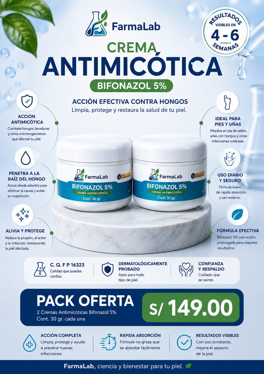 Crema Antimicótica Bifonazol 5% - Acción Efectiva Contra Hongos | FarmaLab
