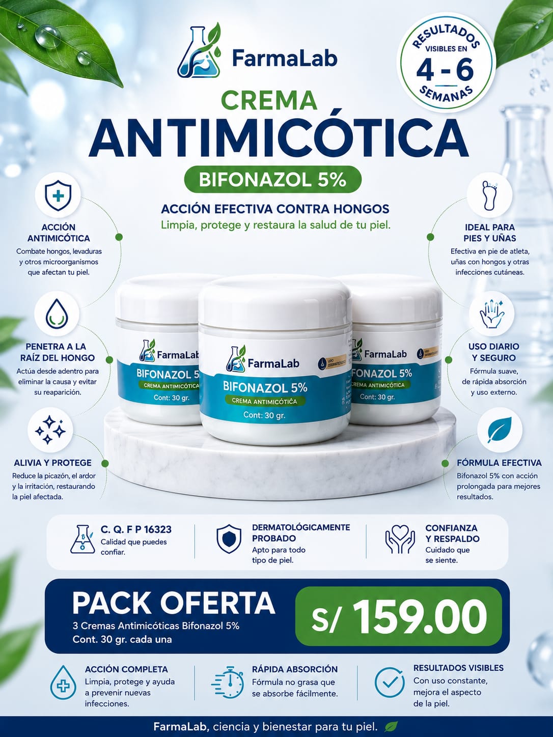 Crema Antimicótica Bifonazol 5% - Acción Efectiva Contra Hongos | FarmaLab