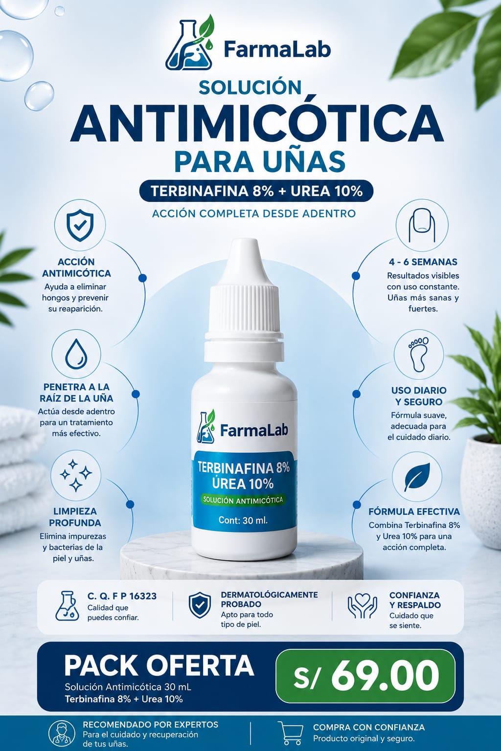 Terbinafina 8% + Úrea 10% - Solución Antimicótica para Uñas | FarmaLab
