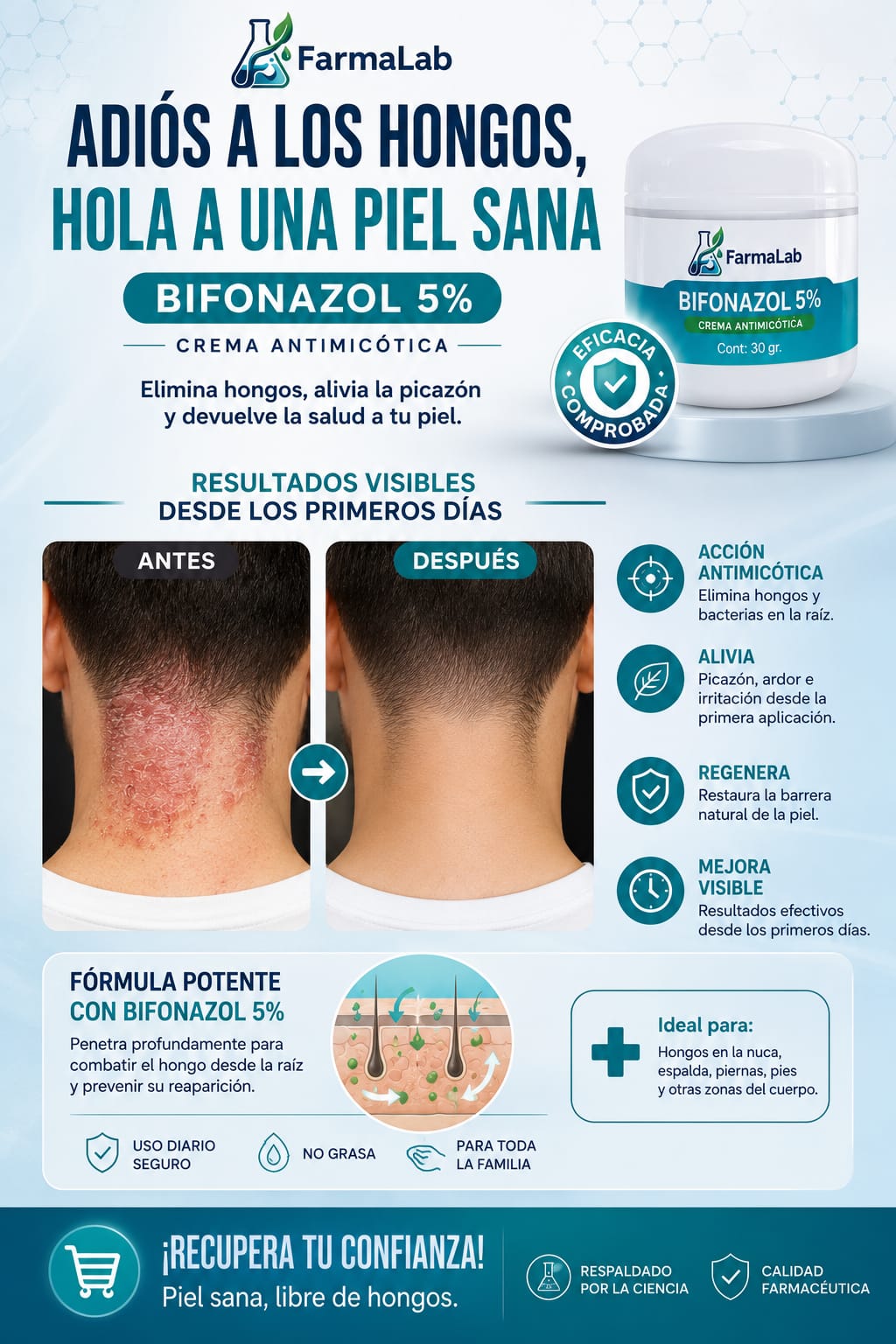 Crema Antimicótica Bifonazol 5% - Acción Efectiva Contra Hongos | FarmaLab