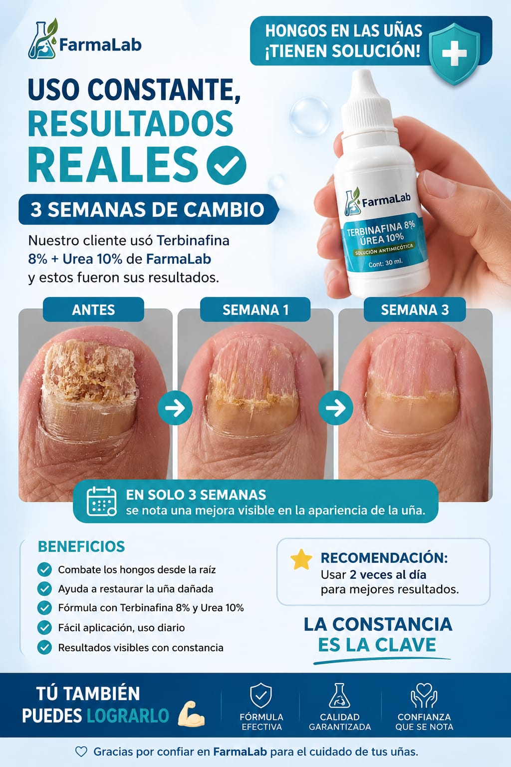 Promo Fiestas Patrias "Terbinafina 8% + Urea 10% REPOTENCIADA"